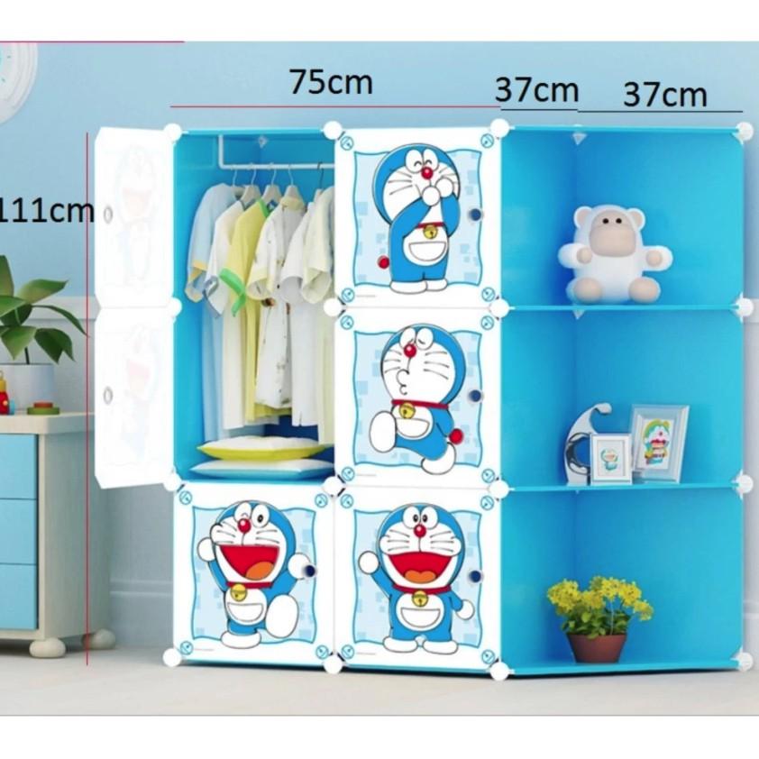 Tủ quần áo Doremon lắp ráp 9 ô có bên hông