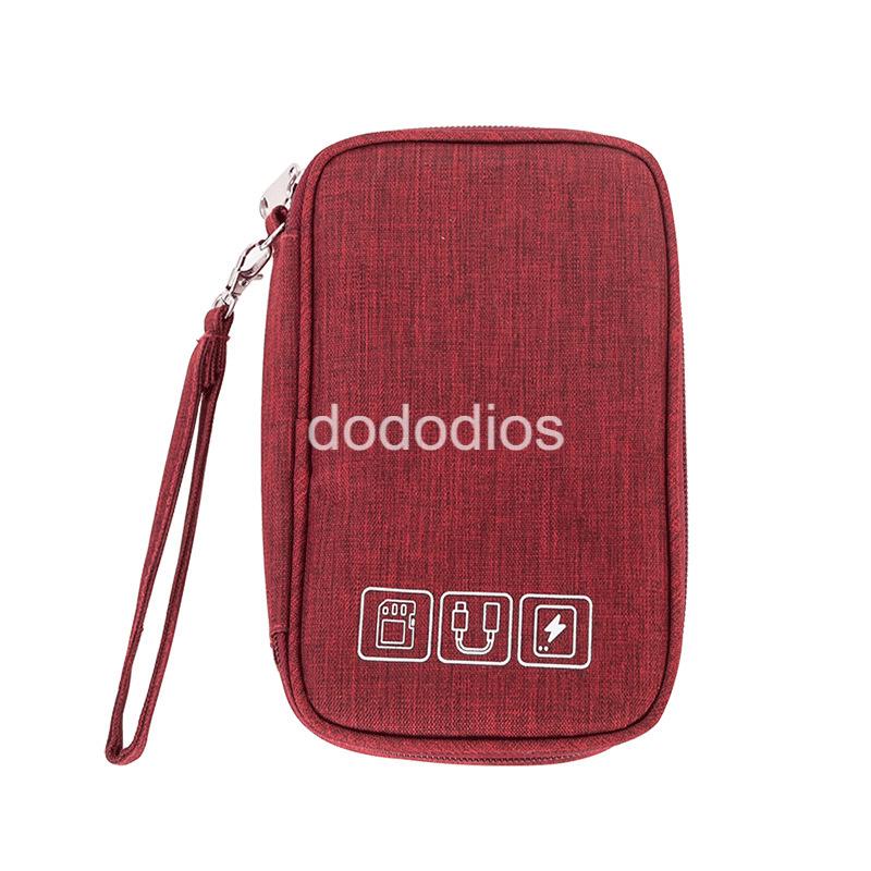 Túi đựng phụ kiện công nghệ đựng pin sạc dự phòng, điện thoại, cáp sạc usb, tai nghe có quai cầm, [Loại cao cấp - Màu Đen] Túi Đựng Phụ Kiện Công Nghệ Có Quai Cầm, Chống Nước - Hàng Chính Hãng dododios