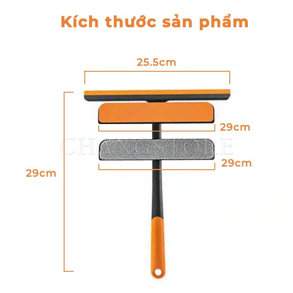 Cây Lau Kính Thông Minh 3 Trong 1, Chổi Lau Kính Gạt Nước Xoay 360 Độ Linh Hoạt