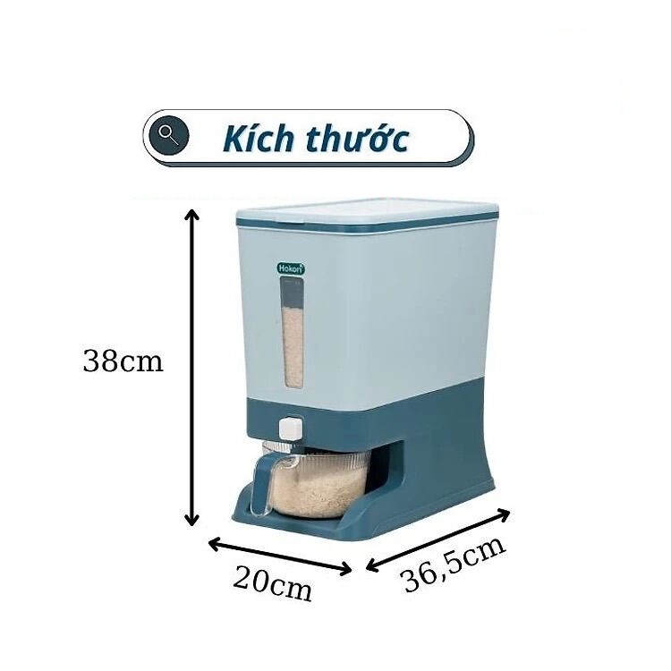 Thùng đựng gạo tiện ích 10kg Hokori