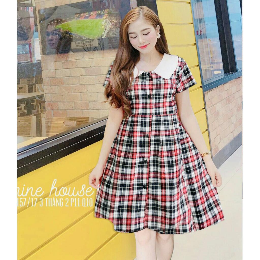 Đầm Kate Phối Caro Dễ Thương - Đầm 27