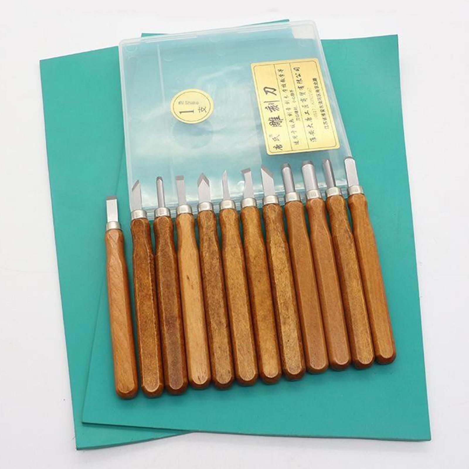 Wood Carving Tools Kit, 12pcs Carbon Steel Chisels Gouges Cutting enthusiasts