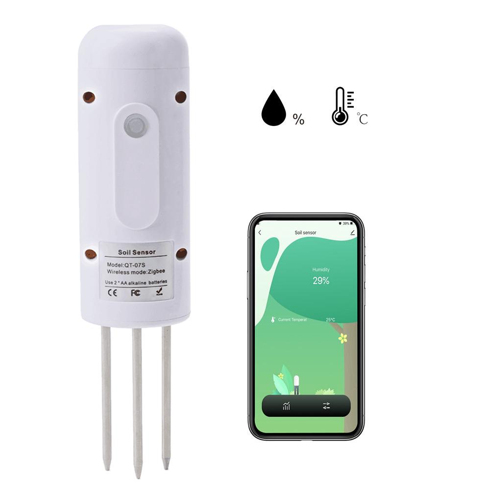 Tuya Zigbee Wireless Soil Moisture Meter Temperature Humidity Tester Plant Monitor IP67 Waterproof Detector for Garden Planting