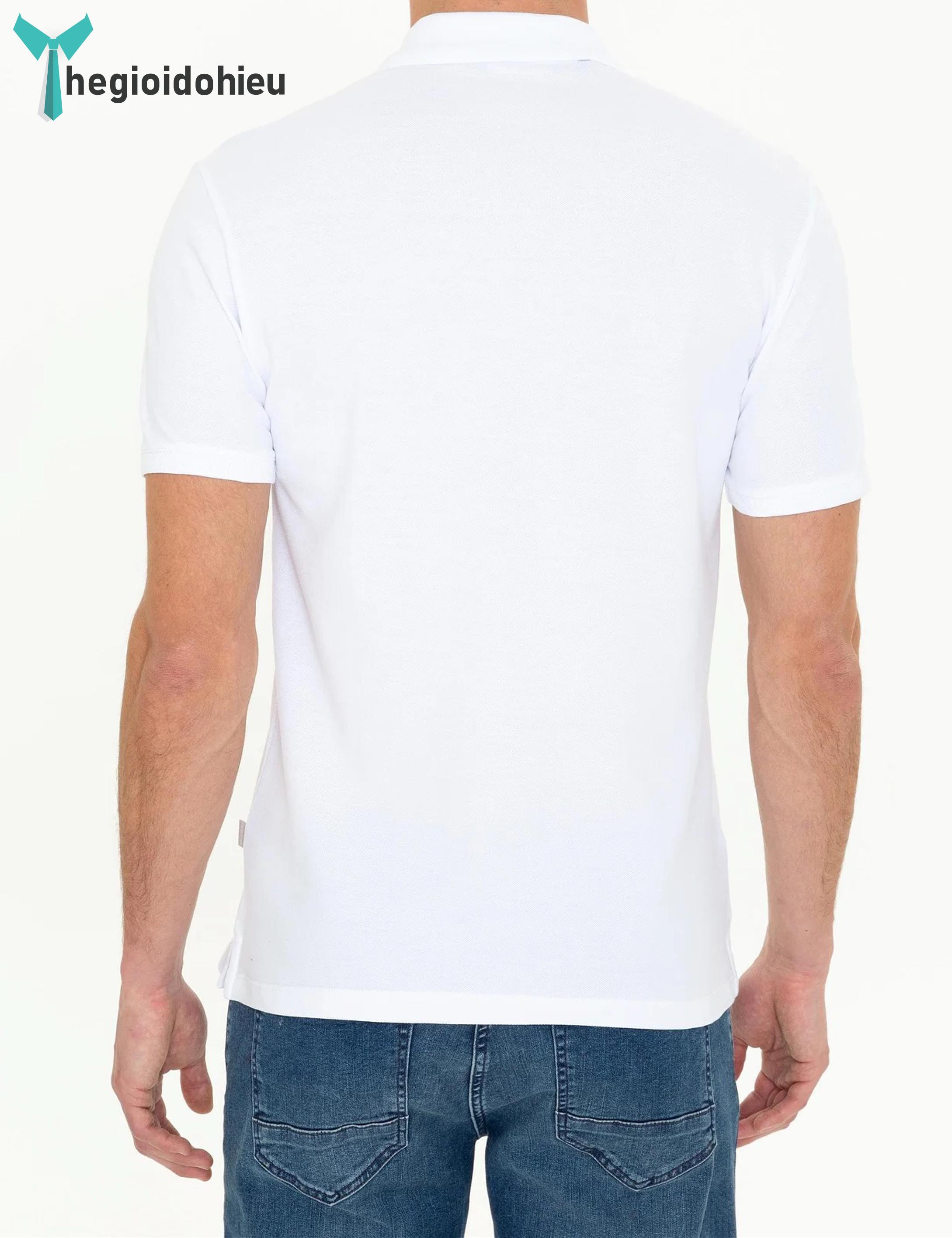 Áo thun nam PierreCardin PCPolo176 (Trắng trơn) - Hàng nhập khẩu - Không túi - Trắng trơn