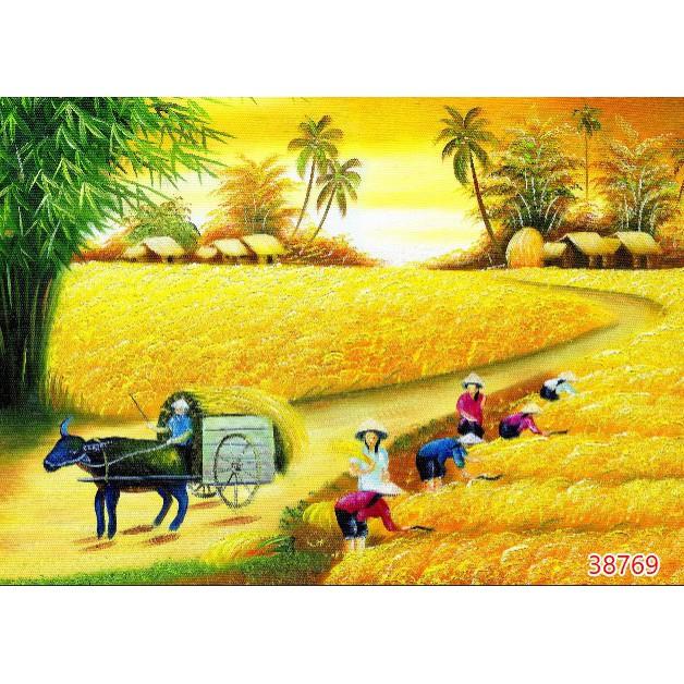 Tranh treo tường đồng quê/gỗ MDF nhập khẩu