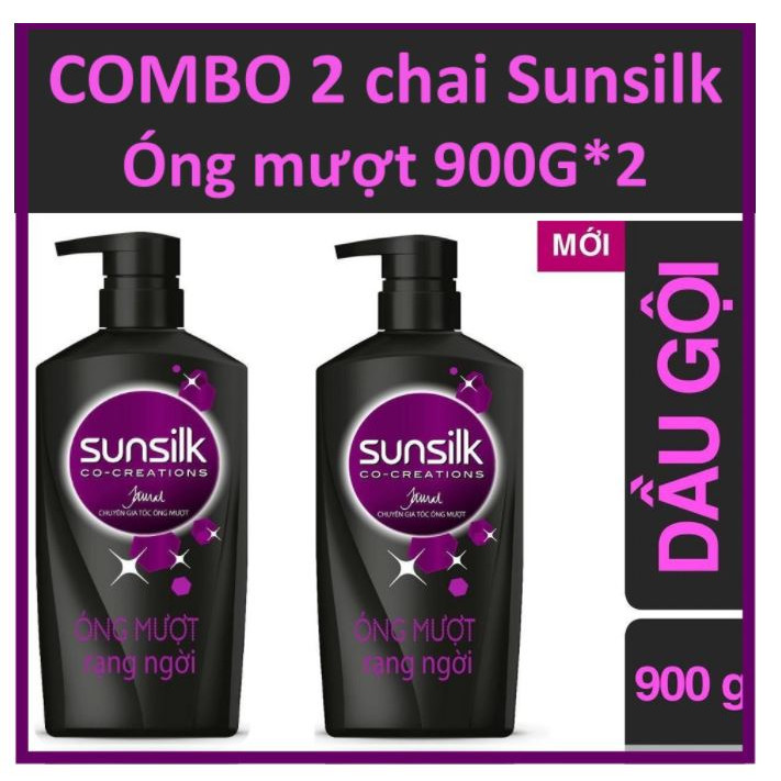 COMBO 2 Chai dầu gội Sunsilk Óng mượt rạng ngời - Đen 900g