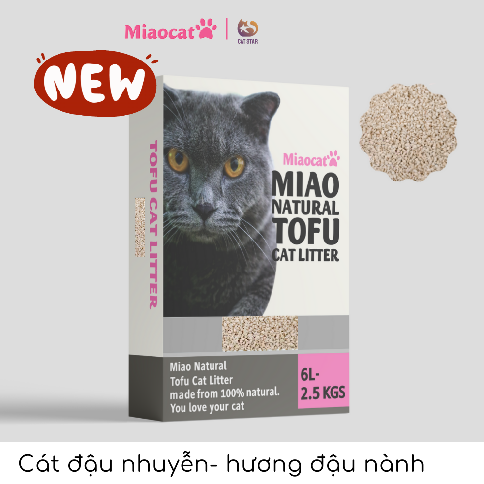 Cát đậu nành Miao Crushed Tofu hạt nhuyễn 6L - Sử dụng được cho tất cả máy vệ sinh