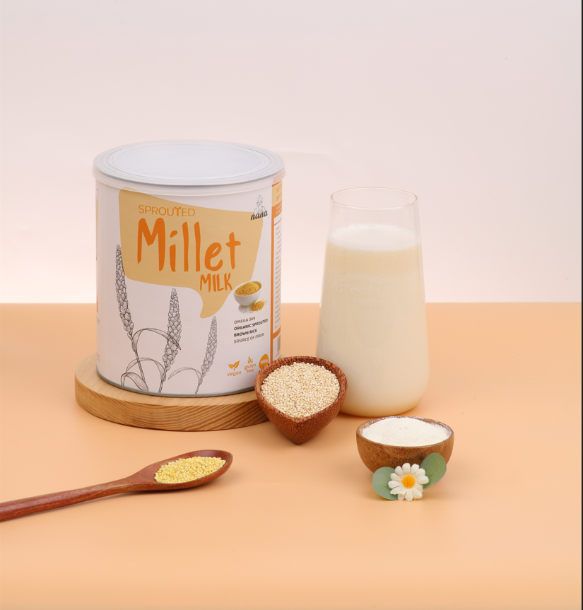 Sữa Hạt Millet 700g x4 Hộp (2.8kg) Vị Kê Tự Nhiên Cho Trẻ Từ 3 Tuổi &amp; Người Lớn Sữa Hữu Cơ Bổ Sung Dinh Dưỡng Toàn Diện