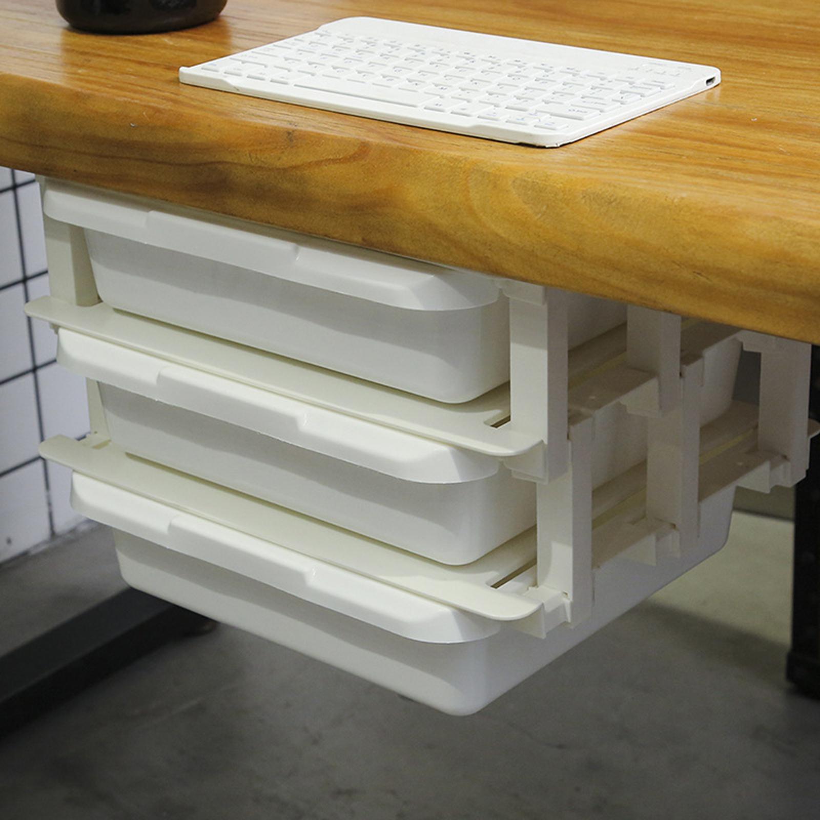 Hidden Under Desk Drawer Organizer Self-Adhesive for Kitchen Home Bedroom