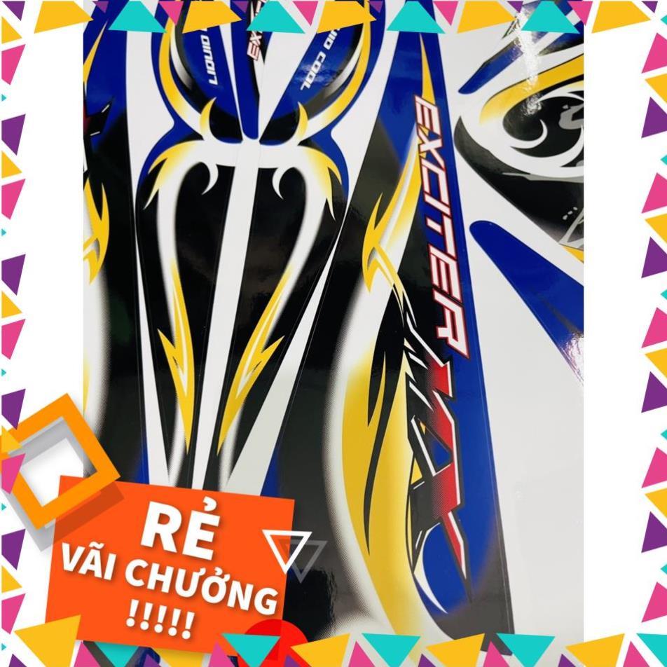 Tem Rời Exciter 2009 Mẫu MX Xanh Vàng