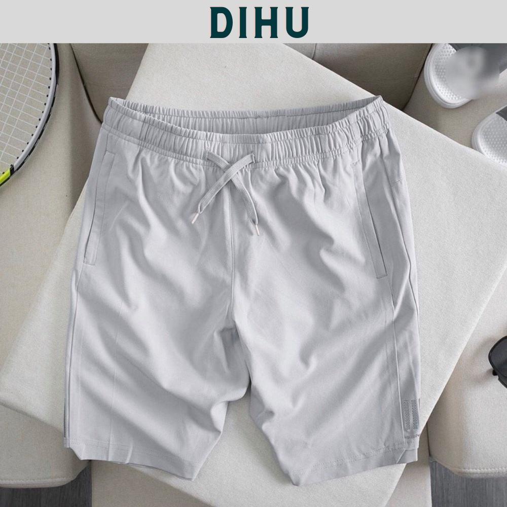 Quần đùi nam mặc nhà chất gió, Quần short nam thể thao co giãn,vận động thoải mái DiHU 3 sọc