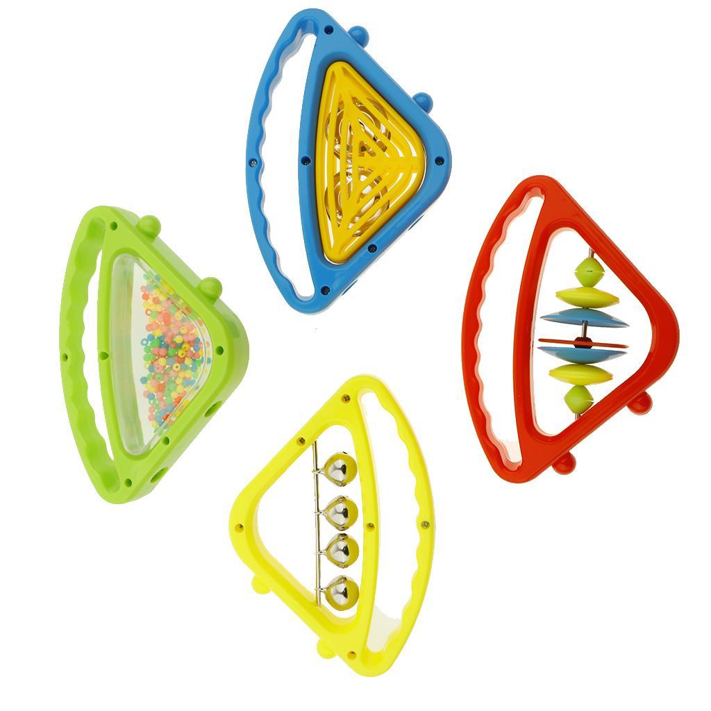 Colorful Hand Bells Rattle Toy Musical Instrument Toy for Kids Baby