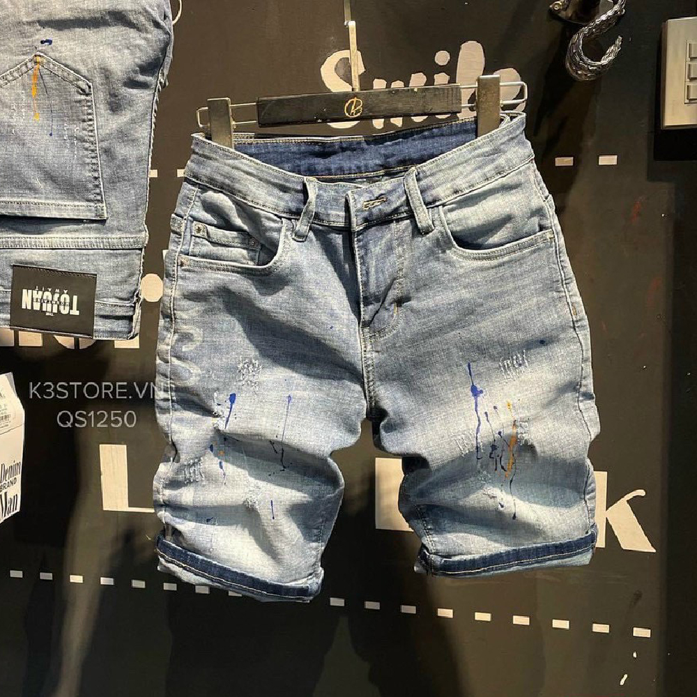Quần Short Jean Nam co dãn kiểu dáng trẻ trung đơn giản Thương Hiệu Chandi, quần sọt mẫu mới xu hướng 2022 QSJN253