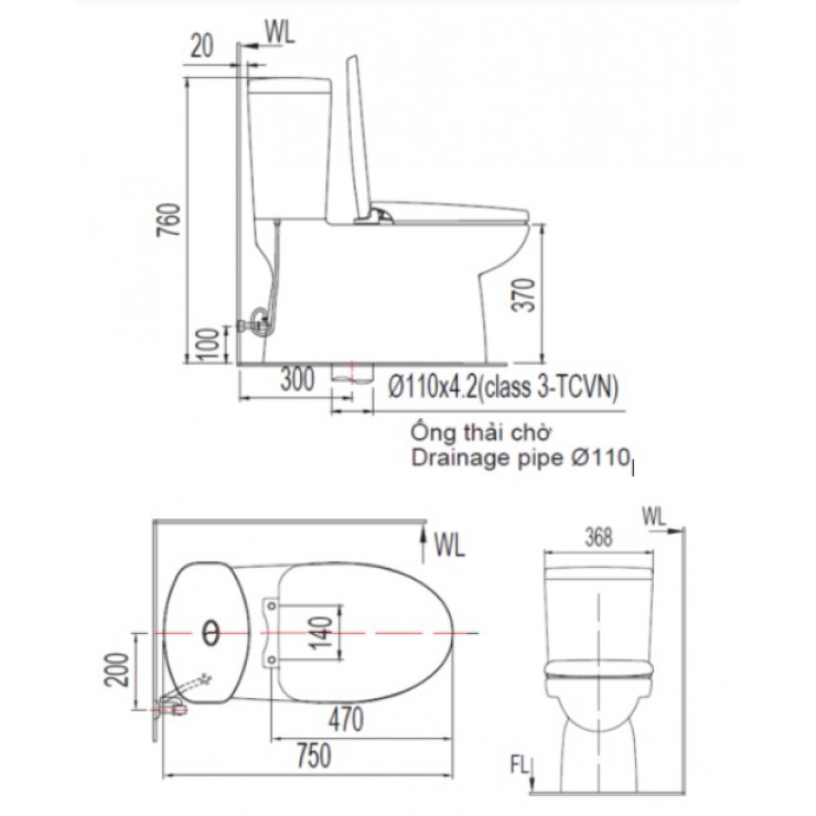 Bàn cầu 2 khối American Standard VF-2719S