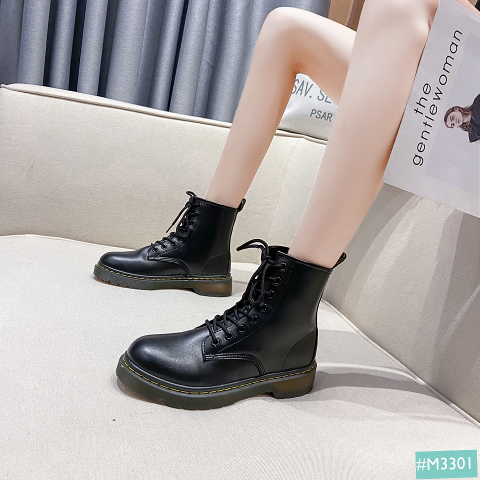 Giày Boot Cổ Cao Cặp Đôi Nam Nữ MINSU M3301 Thiết Kế Style Chiến Binh Cao Cổ  Phong Cách Hàn Quốc Đi Chơi Chất Ngầu