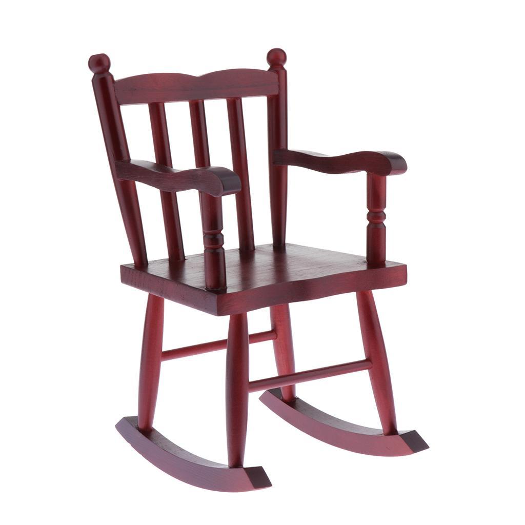 1/4 Scale BJD Miniature Furniture Wooden Rocking Chair for Dolls House