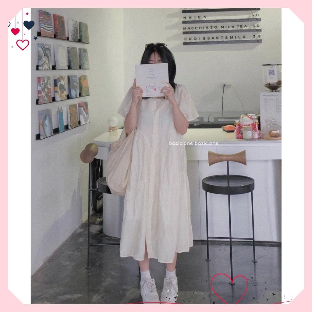 Đầm Maxi nữ bèo tơ   hàng tơ nhật QC, Váy bầu bèo tơ hot trend ( màu trắng/ vàng/ hồng/xanh