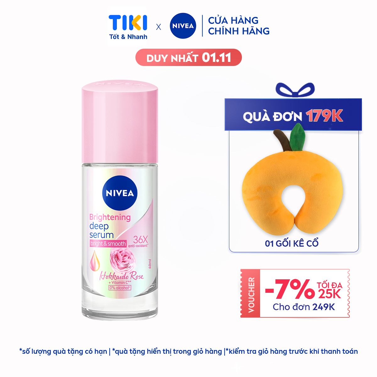 Lăn Ngăn Mùi Nivea Serum Trắng Mịn Hương Hoa Hồng Hokkaido 85301