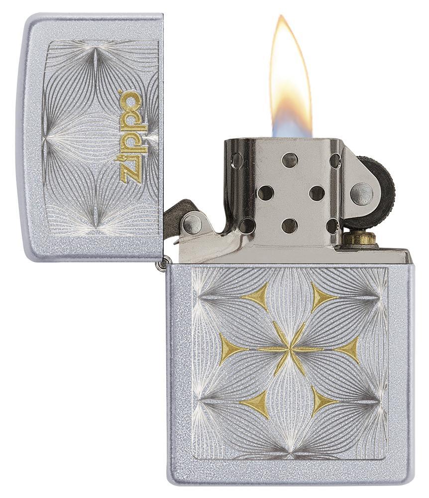 Bật Lửa Zippo Flowers Satin Chrome 29411