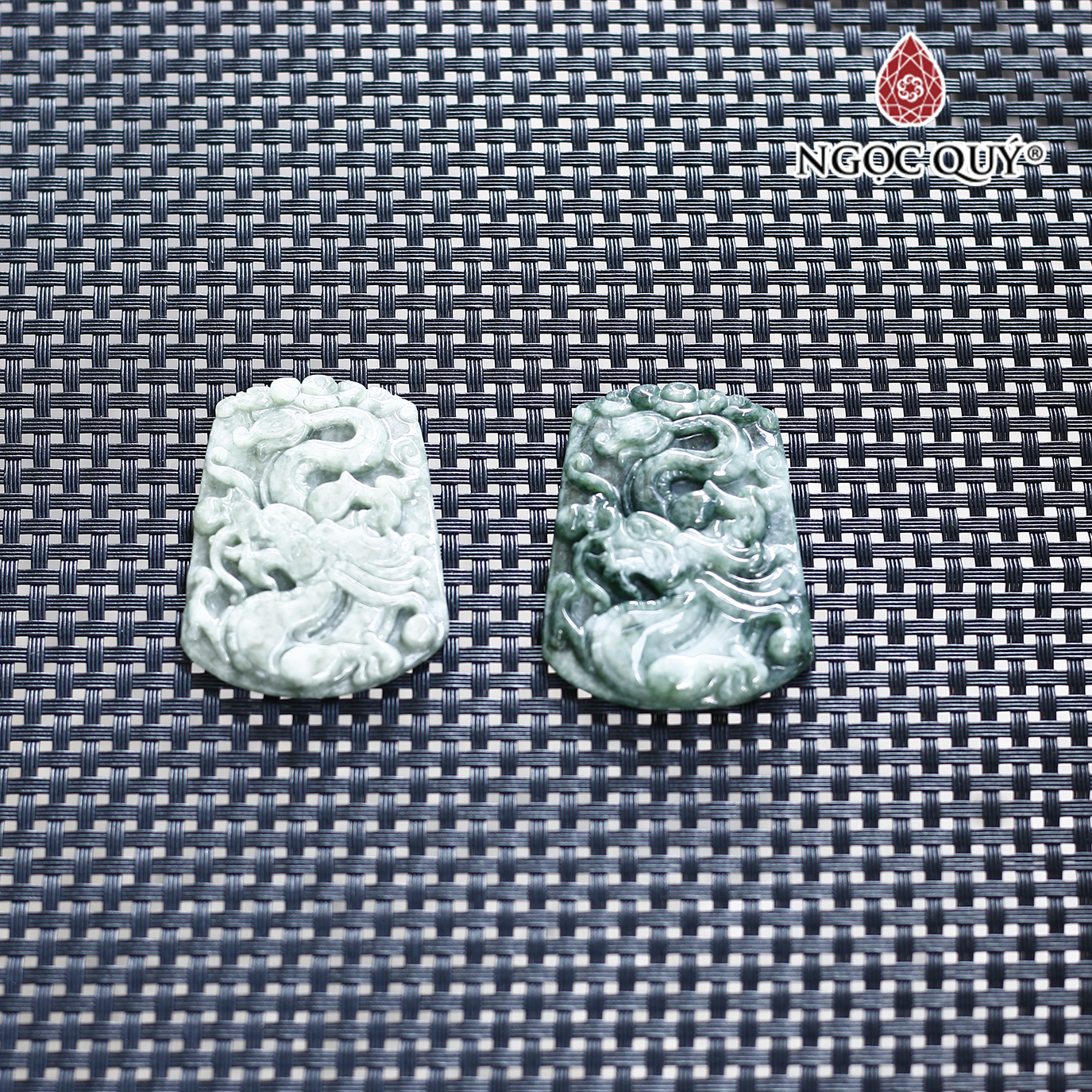 Mặt dây chuyền rồng cẩm thạch mệnh hỏa mộc - Ngọc Quý Gemstones