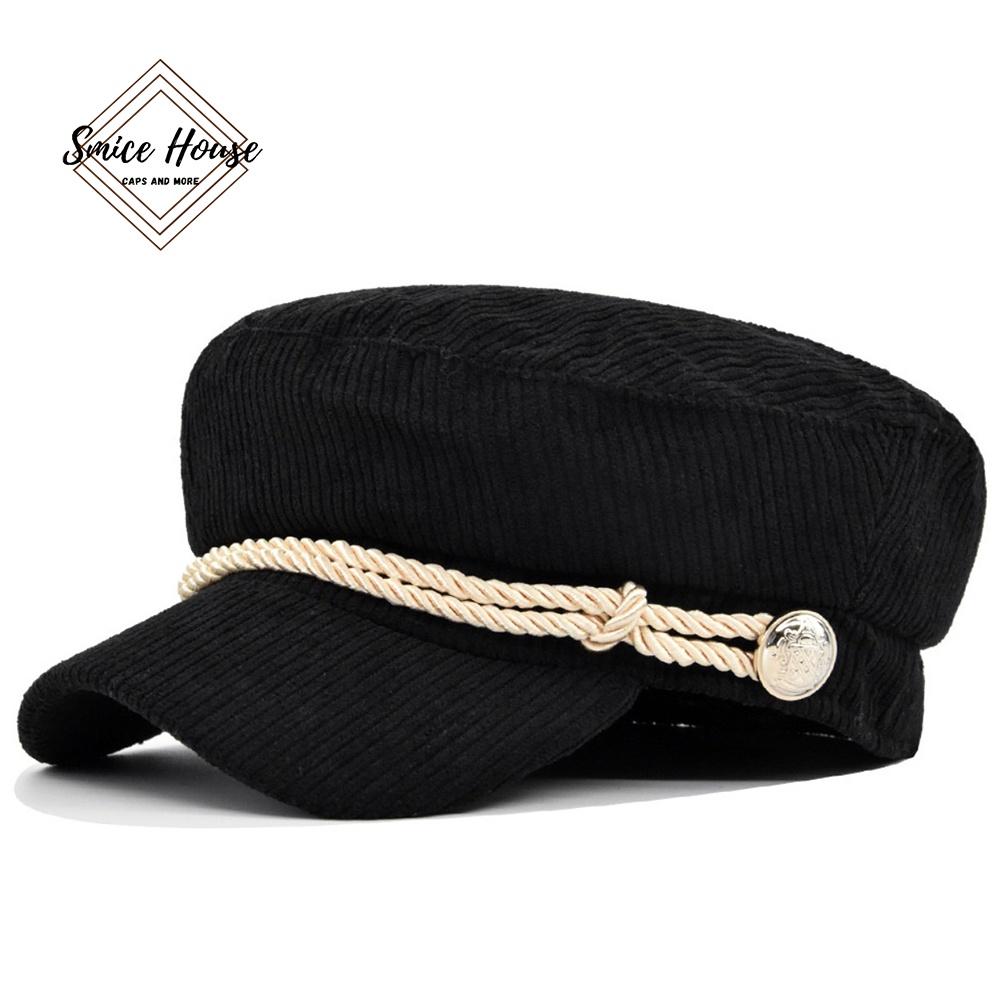 Nón newsboy vải nhung hải quân cao cấp mũ nồi beret cá tính