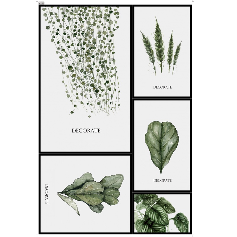 Sticker Giấy Dán Tường Decal Dán tường Tranh Dán Tường Trang Trí Tường Mẫu Khung Tranh Hoa Lá ZH83