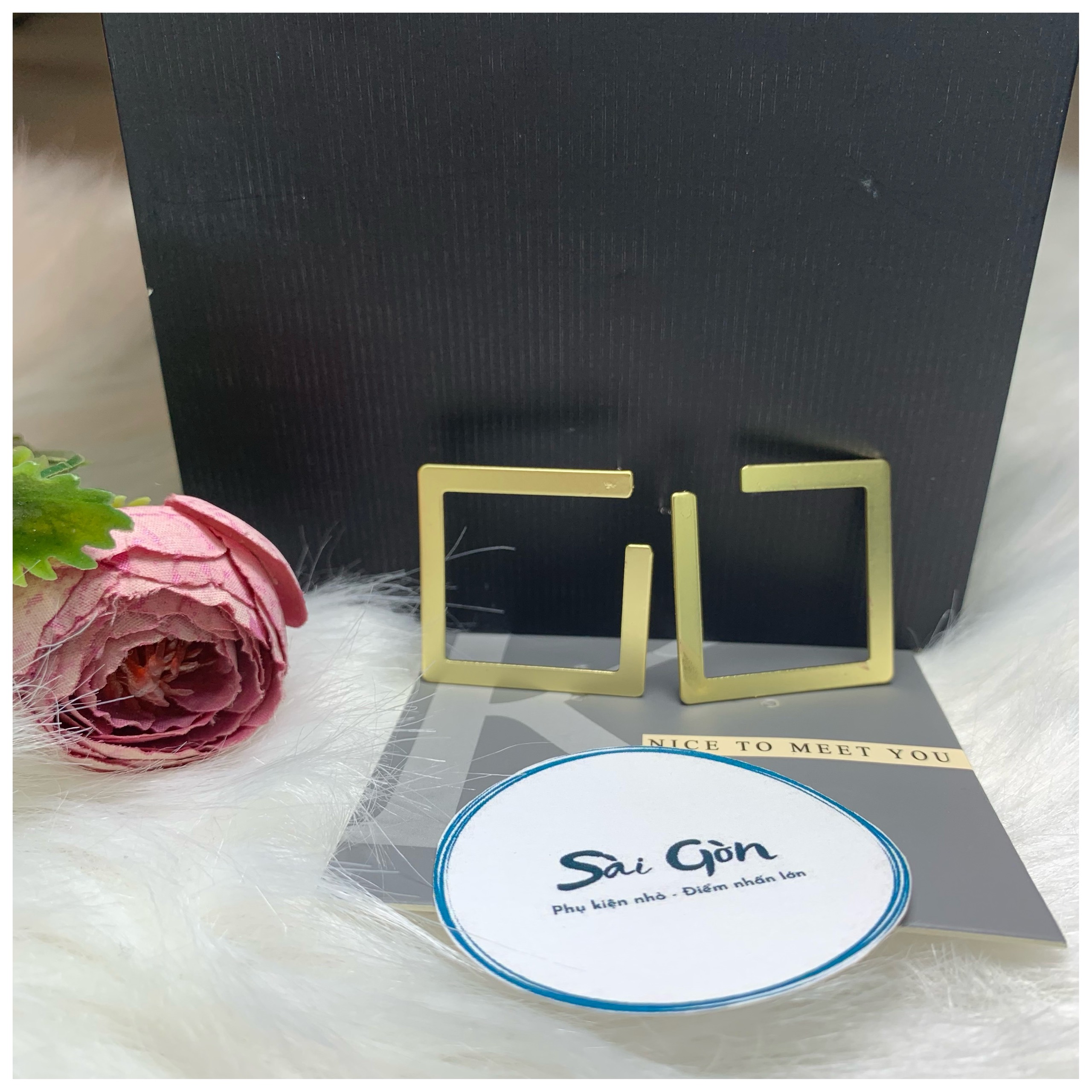 Bông tai mạ vàng phong cách cổ điển Hàn Quốc SAIGON ACCESSORY