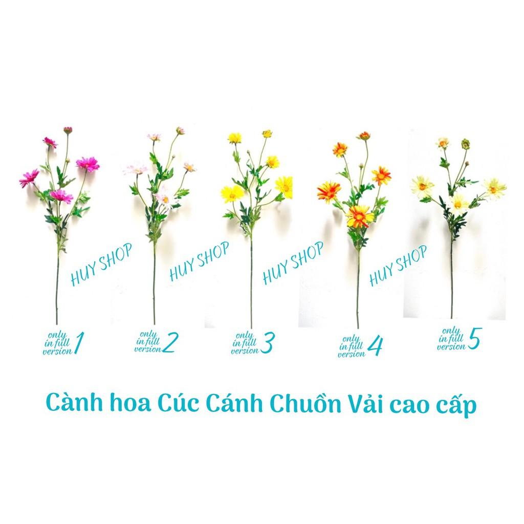 HOA GIẢ TRANG TRÍ - CÀNH HOA CÚC CÁNH CHUỒN VẢI CAO CẤP