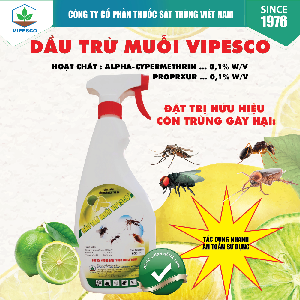 DẦU TRỪ MUỖI CÓ VÒI HƯƠNG CHANH (650ml)
