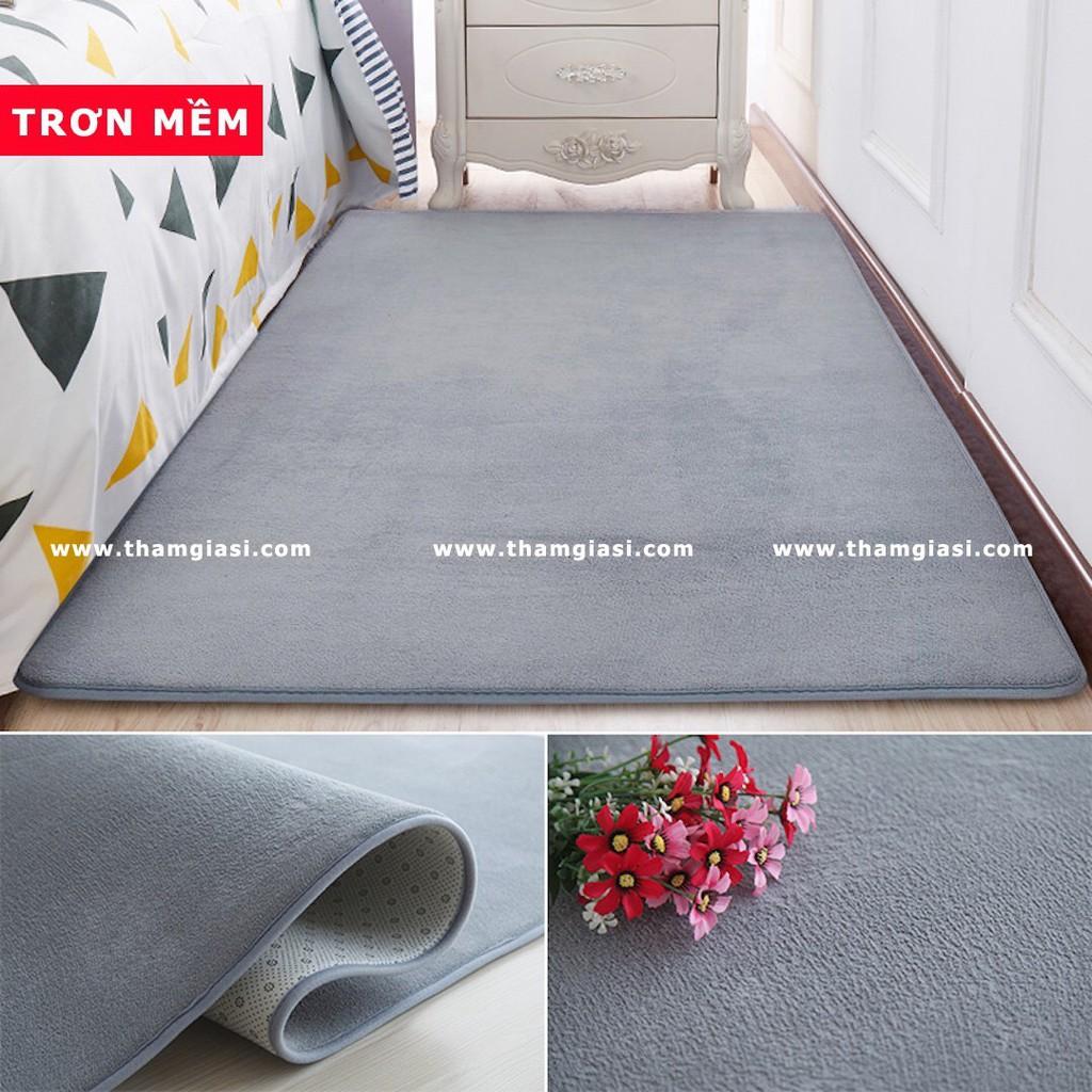 Thảm Nhung Màu Xám Bạc | Thảm Trang Trí Phòng Khách - Phòng Ngủ - Thảm Trải Sofa - Thảm Dành Cho Bé