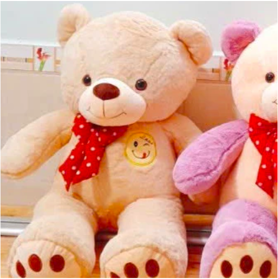 Thú nhồi bông teddy đeo nơ mặt cười đáng yêu - Size từ 85 đến 1m1 - Quà tặng gấu bông teddy êm mịn cho bé