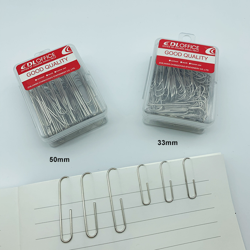 Stationery, Paper Clip, Silver / multicolor, 33mm / 55mm size【lyfs