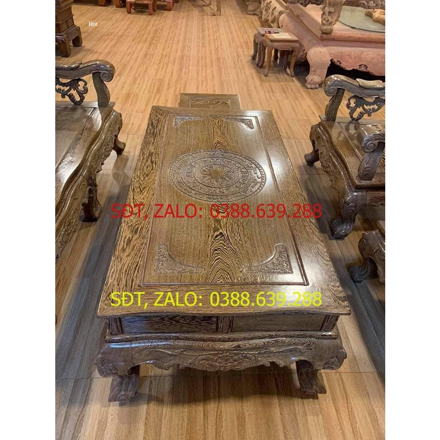 Bộ bàn ghế phòng khách hoàng gia gỗ mun đuôi công
