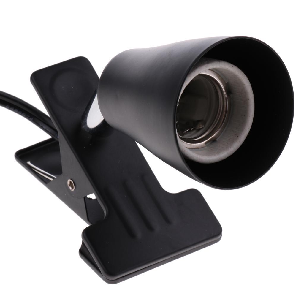 E27 Pet Reptile Heating Light UVA UVB Bulb Clamp Lamp Holder US Plug