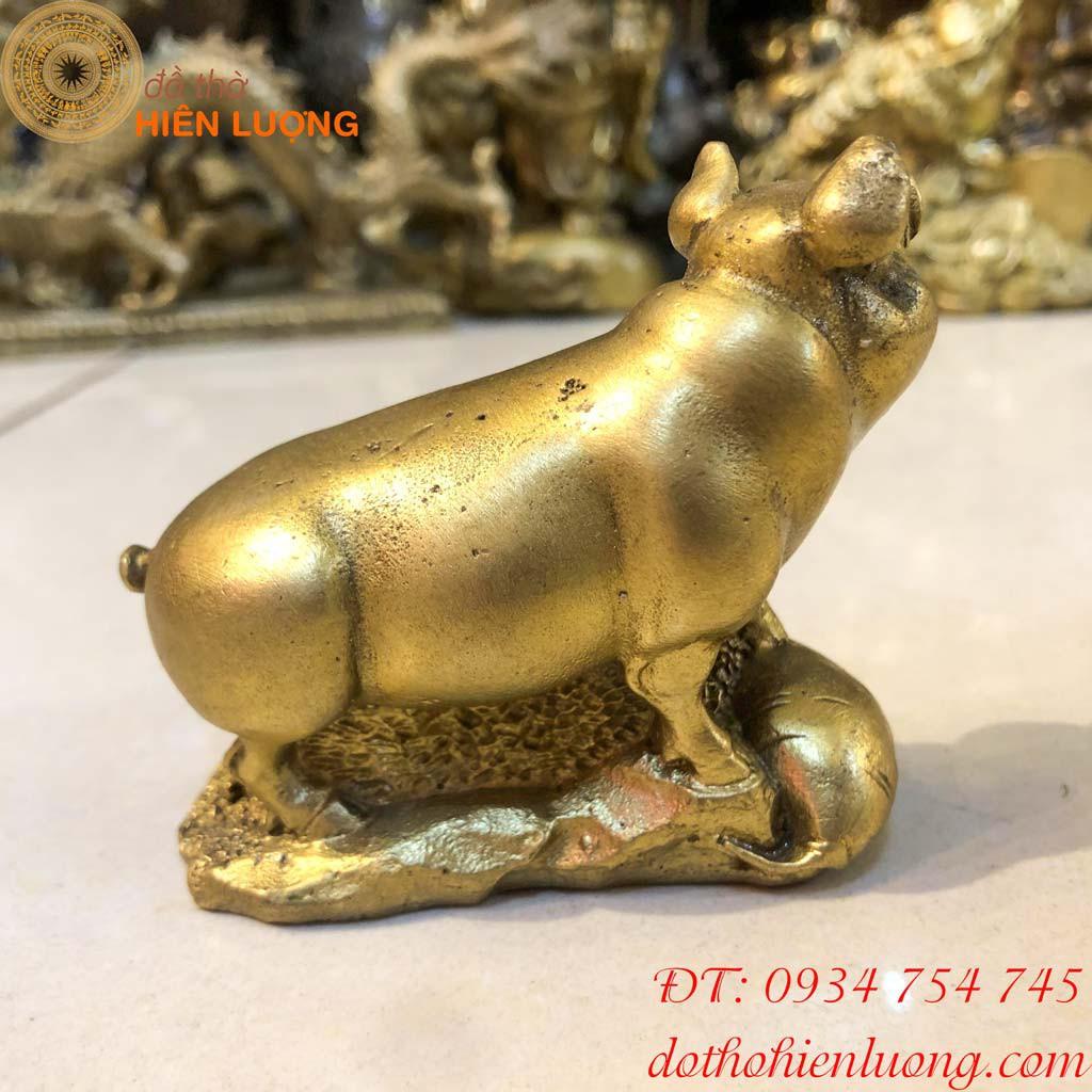 Tượng Heo Trơn Bằng Đồng Phong Thủy