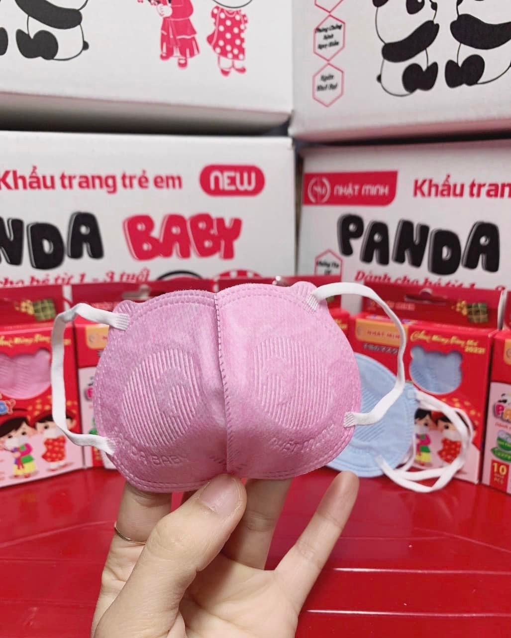 (Hộp 10 cái) Khẩu trang sơ sinh mầm chồi lá Panda Baby cho bé 6-24 tháng