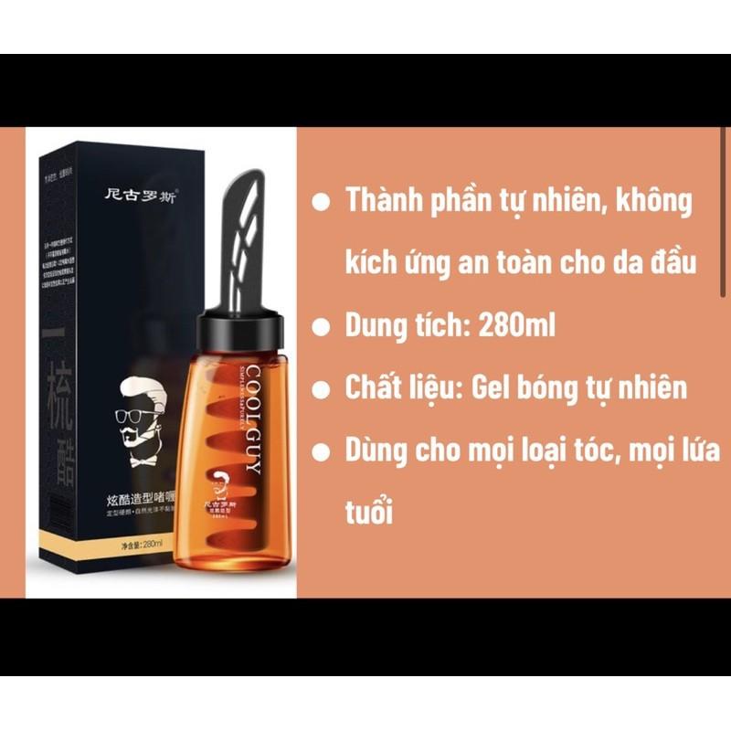 Gel vuốt tóc nam cao cấp chai 260ml kèm lược tiện dụng phù hợp với mọi loại tóc