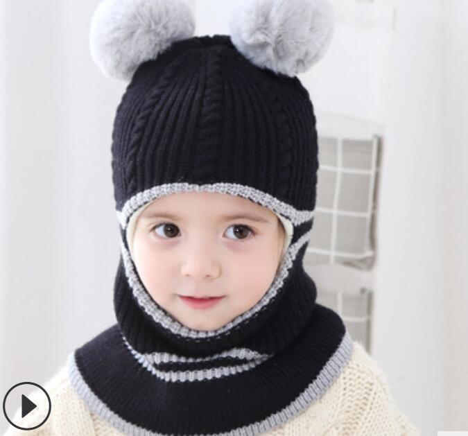 Trẻ Em Mùa Đông Nhiệt Trẻ Em Mũ Khăn Bộ Bé Bonnet Khăn Enfant Dệt Kim Nón Dễ Thương Cho Bé Gái Bé Trai Beanies 1-5 Năm