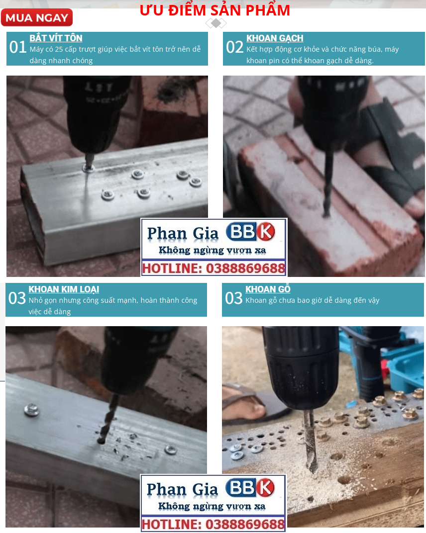Máy khoan pin SUSANO 36V 3 chức năng- Tặng bộ phụ kiện 24 chi tiết, Lõi đồng, Máy bắn vít cầm tay