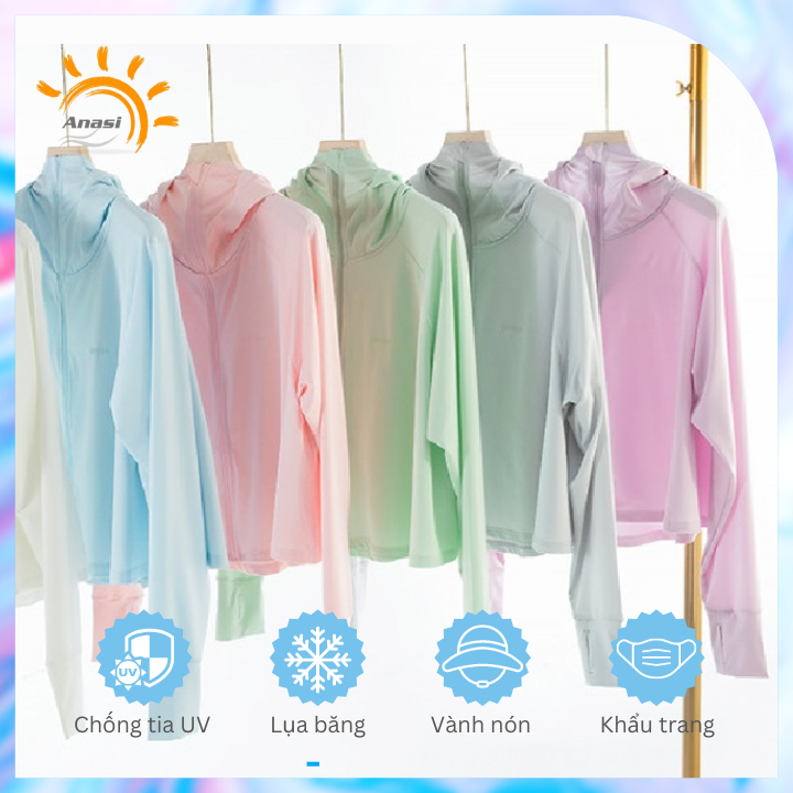 Áo khoác chống nắng UPF50 lụa băng cao cấp Anasi CK3724 - Form ngắn trẻ trung