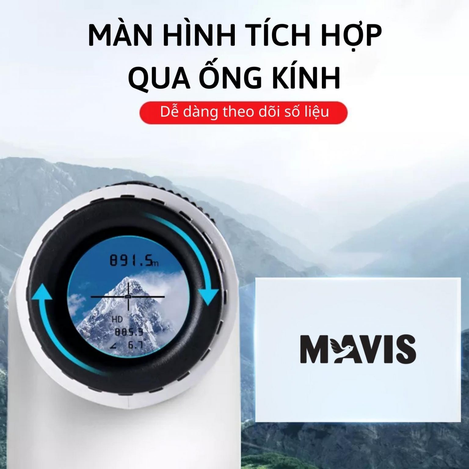 Ống nhòm đo khoảng cách Mavis Future đo đến 800m, pin sạc, màn hình LCD, có bù góc, đo góc nghiêng, đo thẳng, đo đạc và bản đồ, an ninh, quan sát, môi trường lâm nghiệp, đi rừng, sân golf, khảo sát ngoài trời - hàng chính hãng