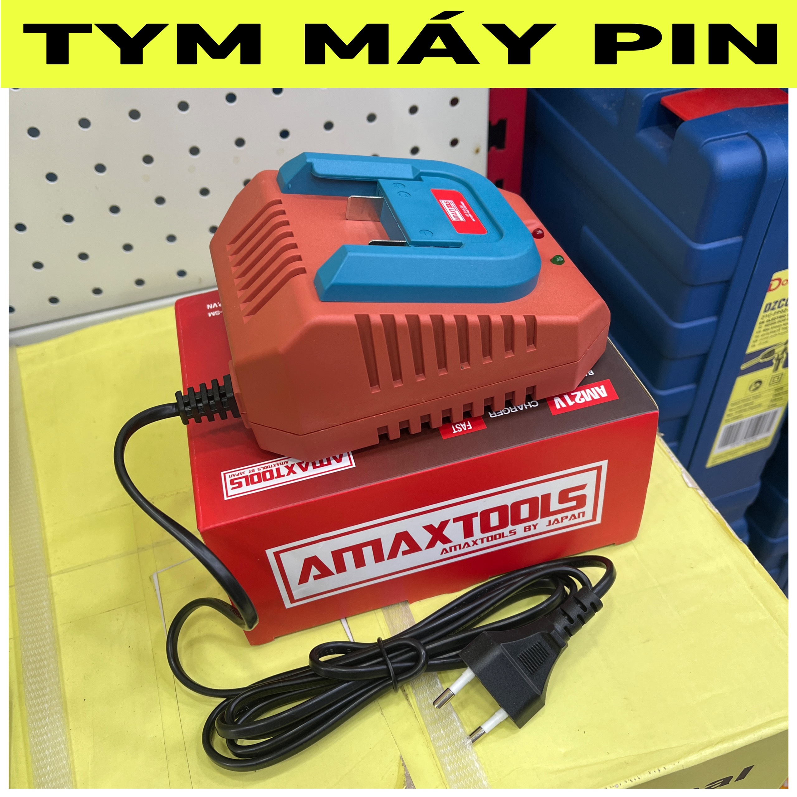 Đế Sạc pin 21V Amaxtools dành cho chân pin phổ thông M21 - tymmaypin