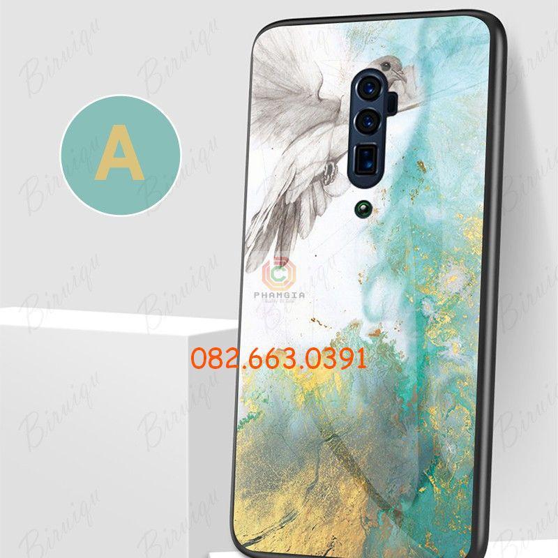 Ốp lưng tráng gương vân đá cẩm thạch sang trọng dành cho Oppo Reno 2