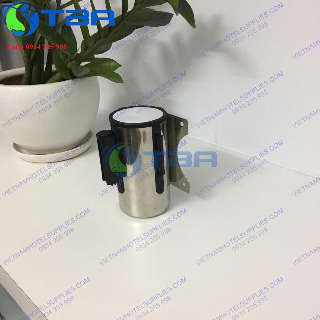 Trụ chắn 5m inox gắn tường nhập khẩu cao cấp với dây căng màu cam