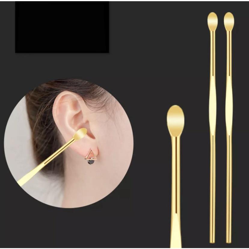 Bộ dụng cụ lấy ráy tai 6 chi tiết THÉP KHÔNG GỈ kèm túi đựng có thể làm móc khóa tiện dụng
