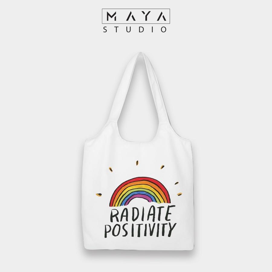 Album Túi tote BẦU MAYA vải Canvas uzzang GOOD VIBES cực chất phù hợp mọi lứa tuổi đi học đi chơi