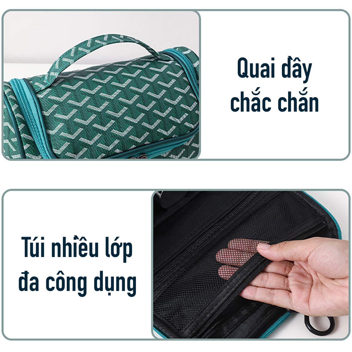 Túi SmileBox da PU đựng mỹ phẩm treo nhà tắm toilet nhiều ngăn đựng vật dụng cá nhân du lịch - Hàng chính hãng