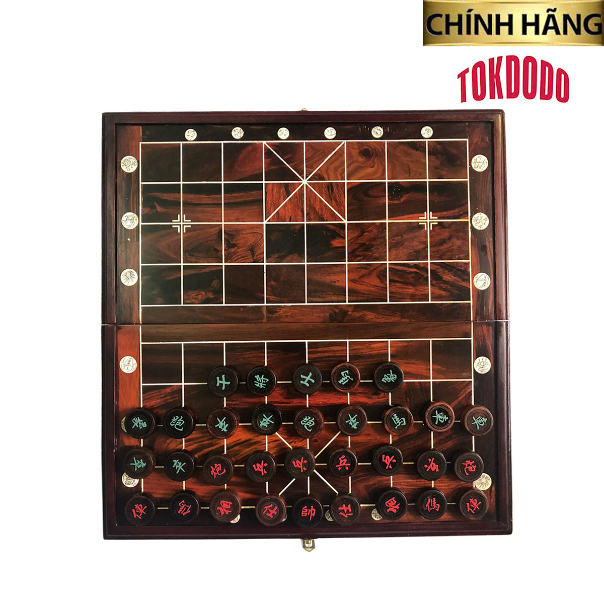 Bộ Bàn Cờ Tướng Gỗ Trắc Và Quân Cờ Gỗ Trắc Hàng Thương Hiệu TOKDODO ( 50 x 50 x 5 Cm )