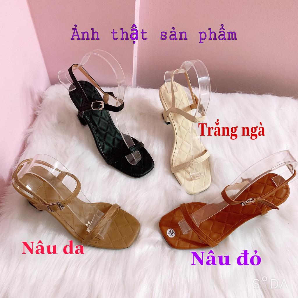 Sandal da mẫu hot gót nhọn sang chảnh lắm cao 5cm-A76