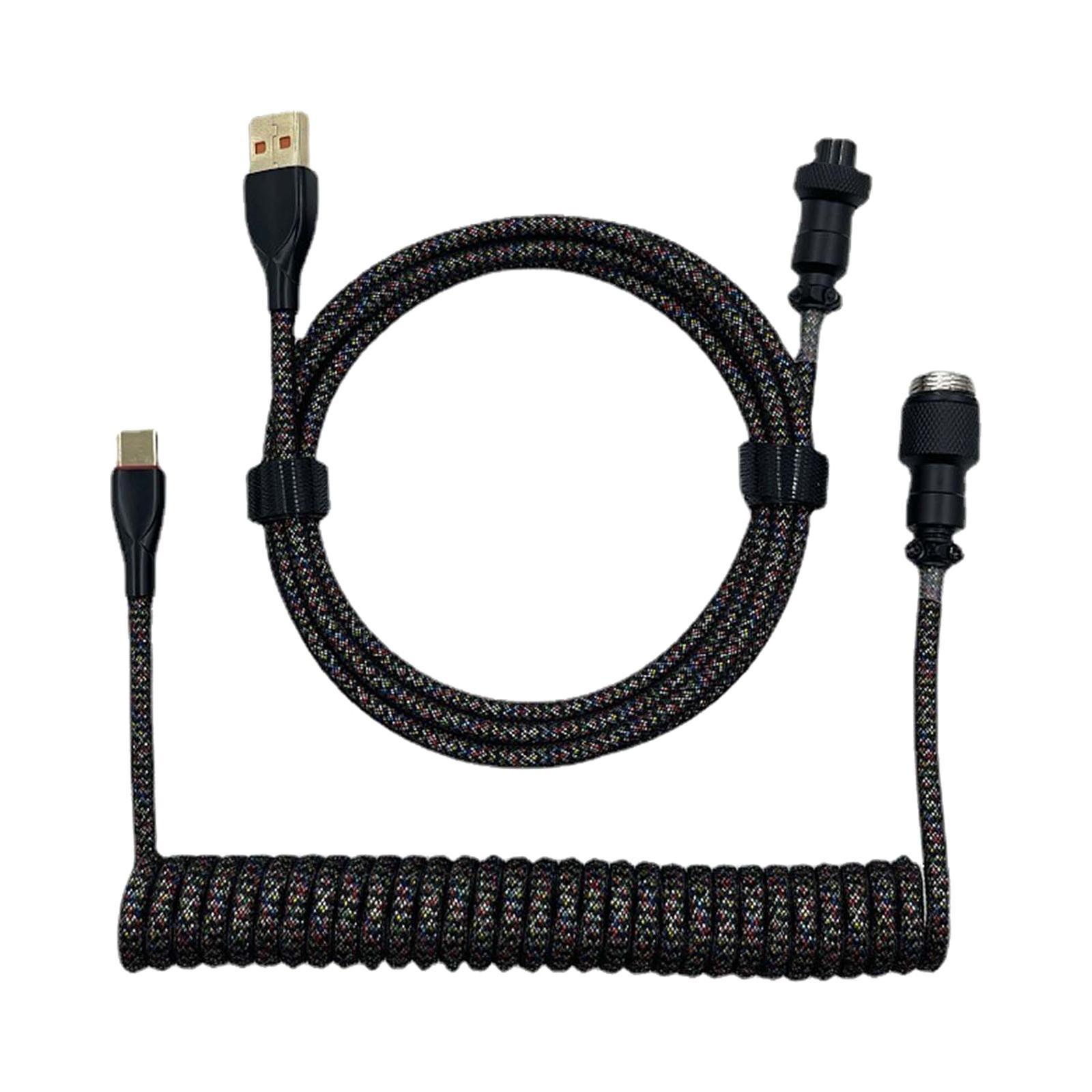 1.8M USB to   Cable Black Detachable DIY for Mechanical Keyboard